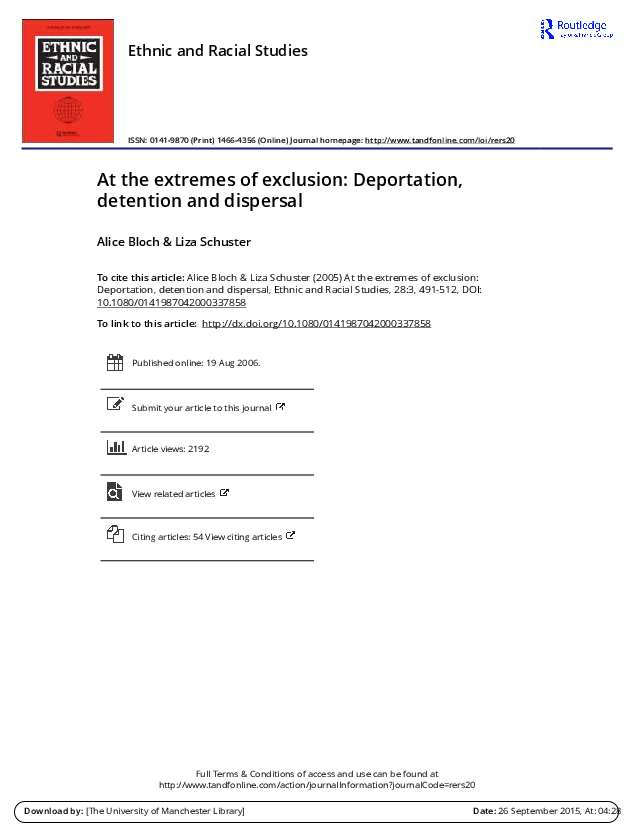  PDF At The Extremes Of Exclusion Deportation Detention And