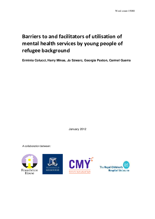 (PDF) Barriers to and facilitators of utilisation of mental health ...