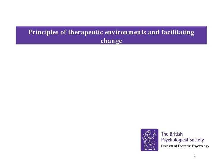 (PPT) Principles of therapeutic environments and facilitating change