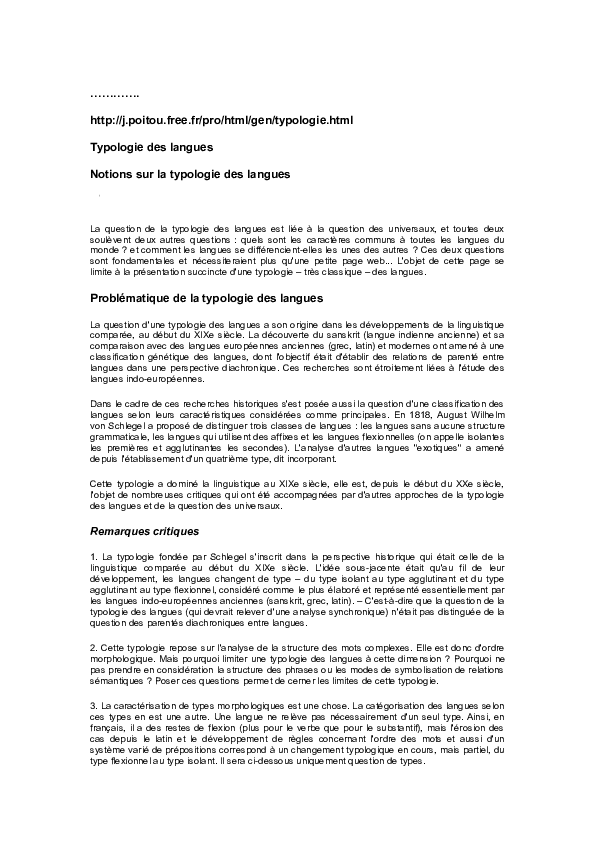 (DOC) Typologie des langues