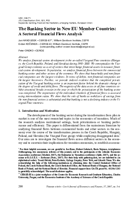 (PDF) The Banking Sector in New EU Member Countries: A Sectoral ...
