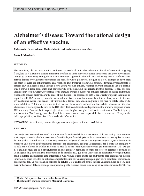 (PDF) Alzheimer's disease: Toward the rational design of an effective ...