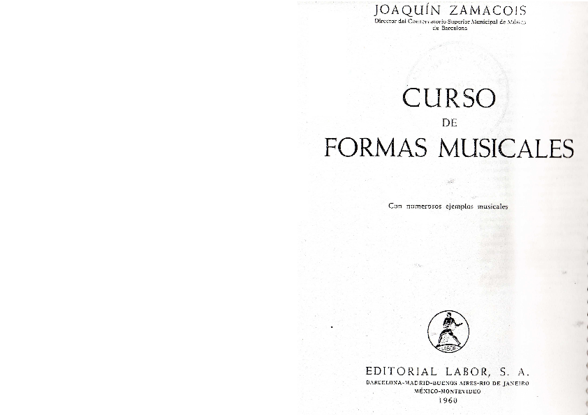 (PDF) Curso de Formas Musicales Joaquin Zamacois