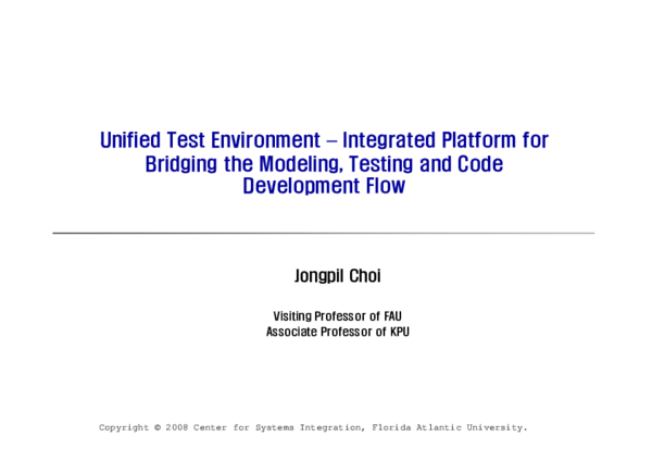 (PDF) Unified Test Environment-Integrated Platform for Bridging the ...