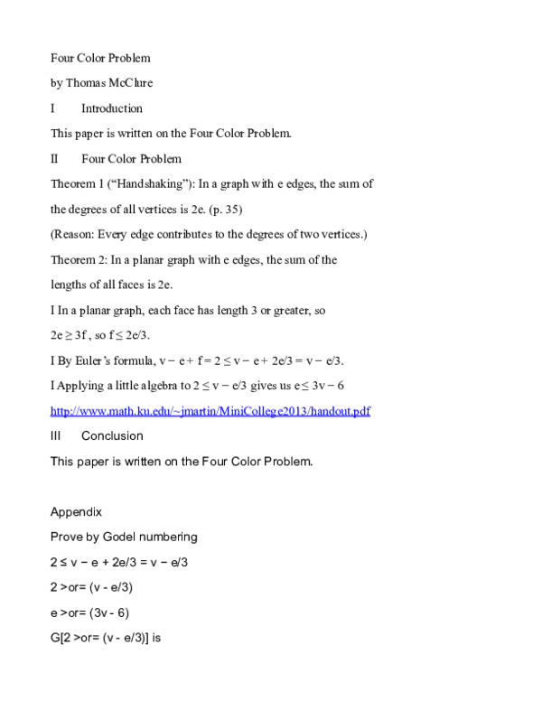 (PDF) Four Color Problem