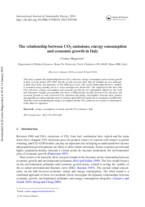 (PDF) The relationship between CO2 emissions, energy consumption and ...