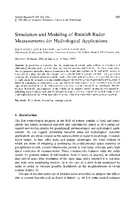 (PDF) Simulation and modeling of rainfall radar measurements for ...