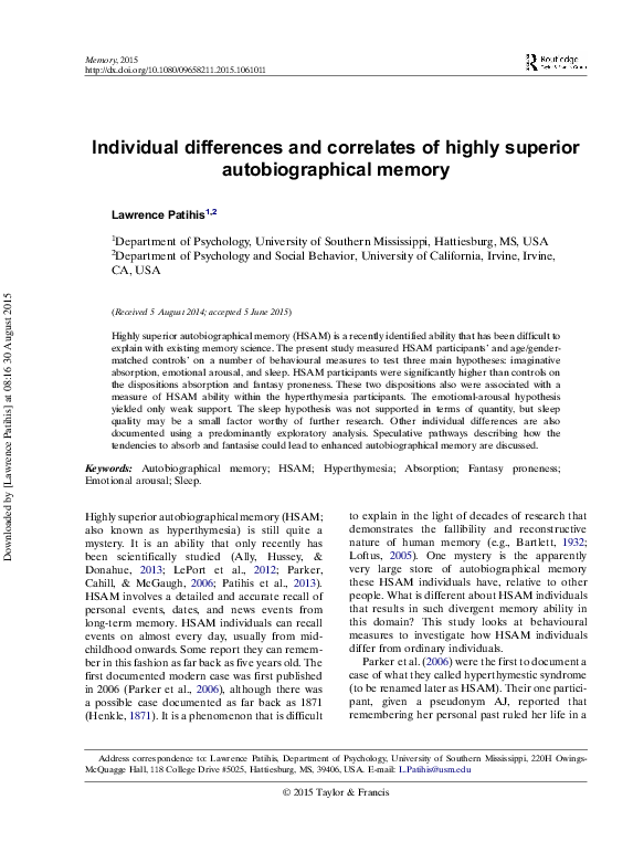 (PDF) Patihis, L. (2016). Individual differences and correlates of ...