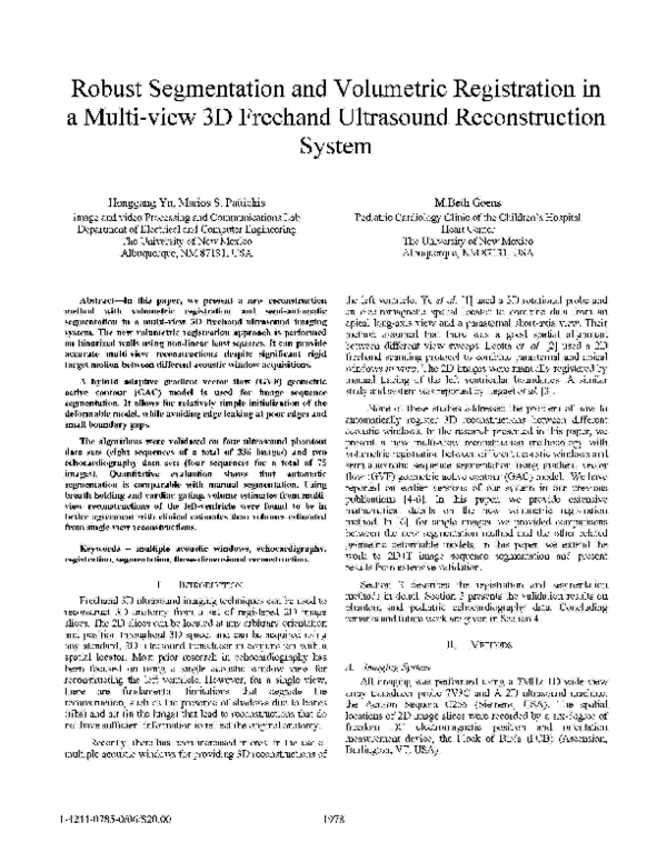 (PDF) Robust Segmentation and Volumetric Registration in a Multi-view ...