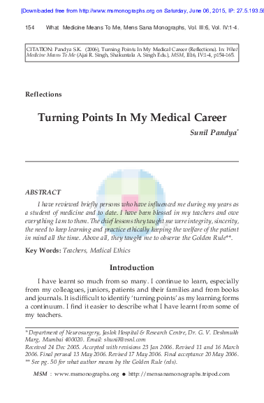 (PDF) Why I became a medical doctor