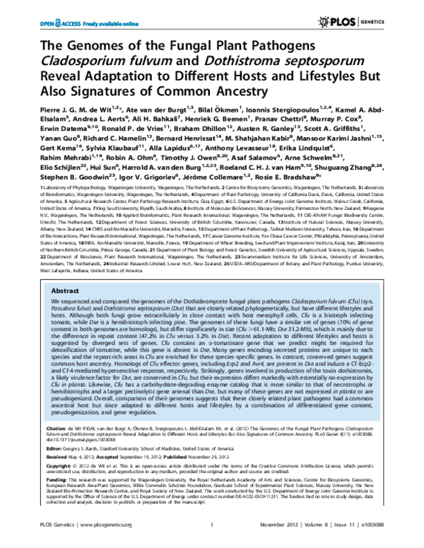 (PDF) De Wit et al PLoS Pathogens