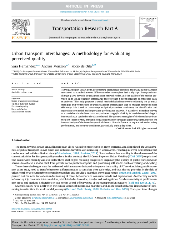 (PDF) Urban transport interchanges: A methodology for evaluating ...