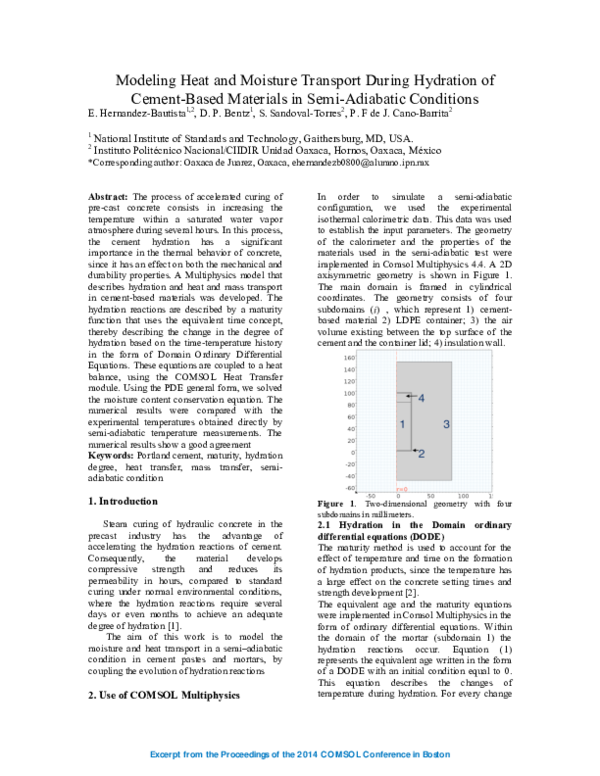 (PDF) Modeling Heat and Moisture Transport During Hydration of Cement ...