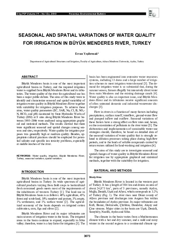 (PDF) SEASONAL AND SPATIAL VARIATIONS OF WATER QUALITY FOR IRRIGATION ...