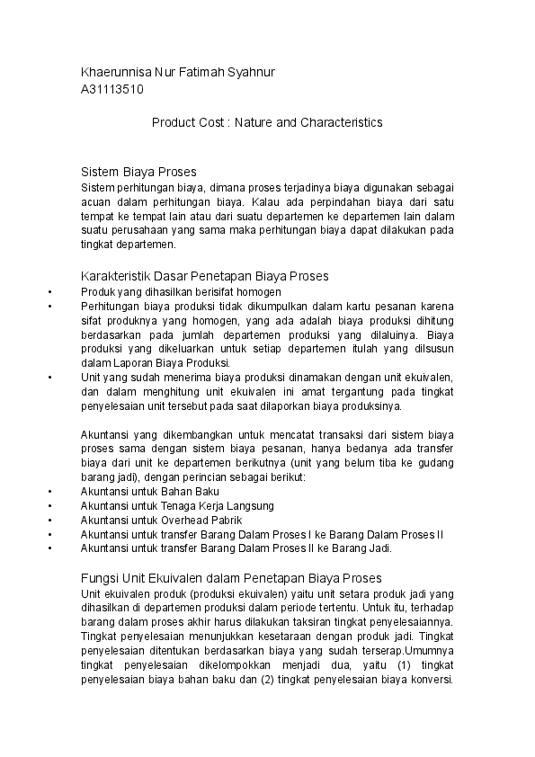 Doc Product Cost Icha Syahnur Academia Edu