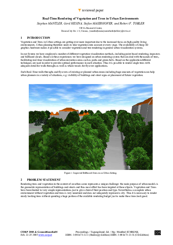 (PDF) Real-Time Rendering of Vegetation and Trees in Urban Environments