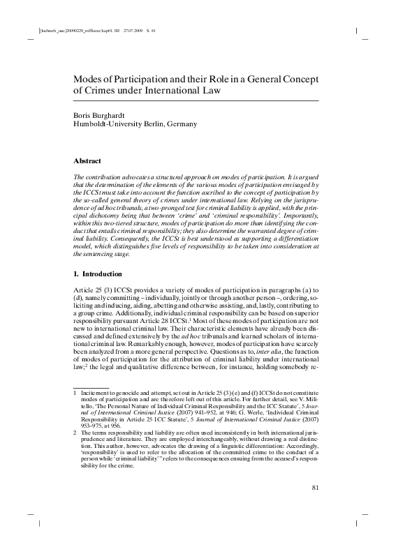 (PDF) Modes of Participation and Their Role in a General Concept of ...