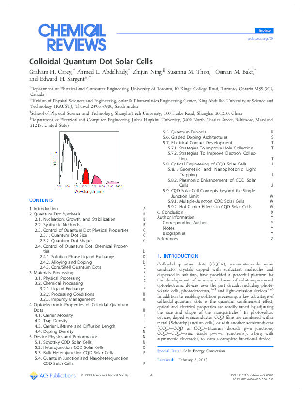 (PDF) Colloidal quantum dot solar cells