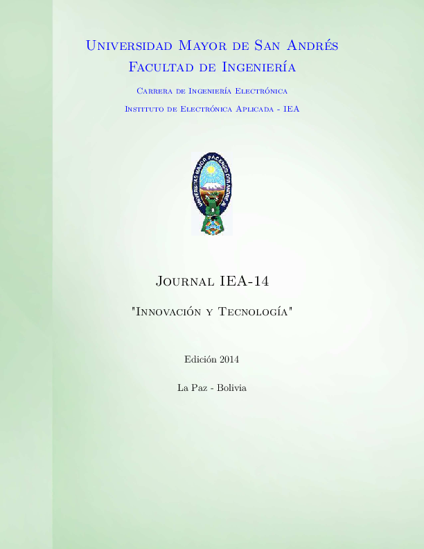 (PDF) Journal 2014, Instituto de Electrónica Aplicada IEA UMSA