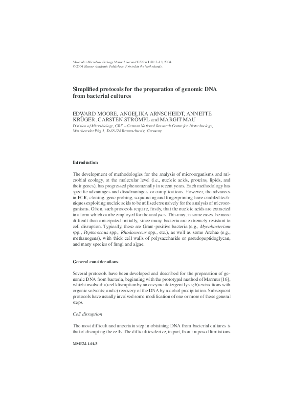 Pdf Molecular Microbial Ecology Manual