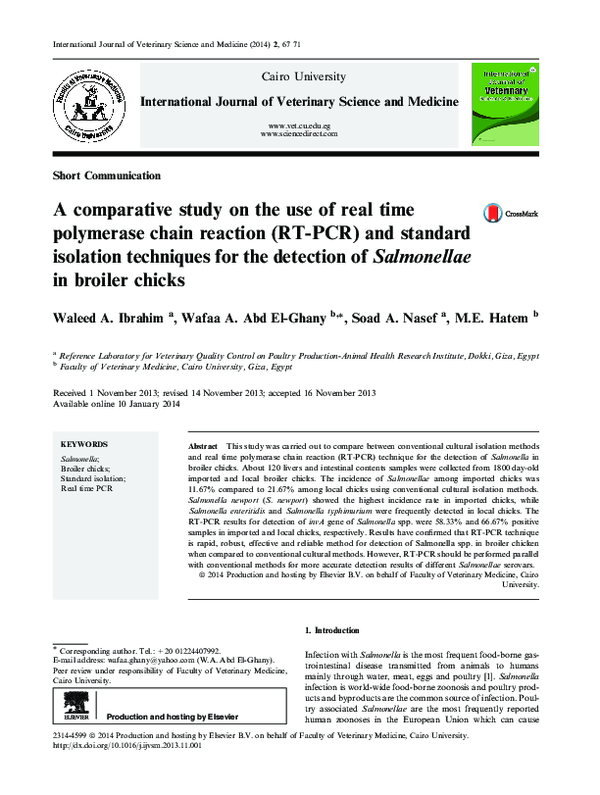 (PDF) A comparative study on the use of real time polymerase chain ...