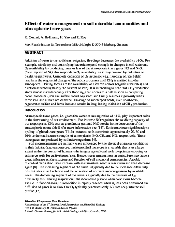 (PDF) Effect of water management on soil microbial communities and ...