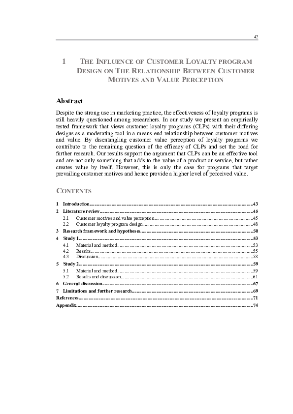 (DOC) The influence of customer loyalty program design on the ...