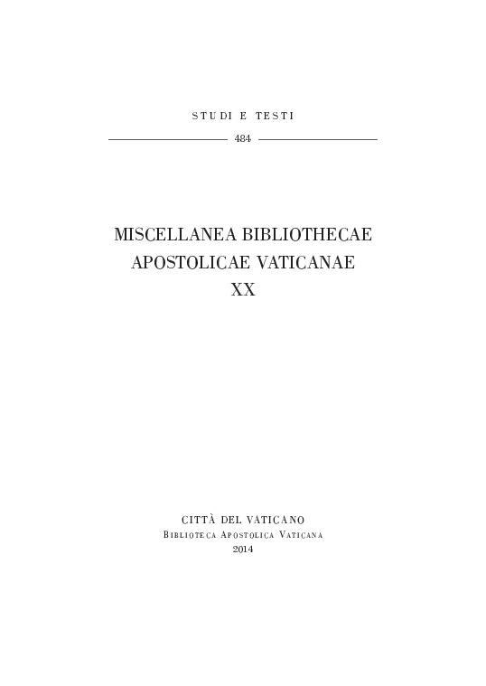 First page of “"The Chaldean Business. The Beginnings of East Syriac Typography and the Profession of Faith of Patriarch Elias (Vat. Ar. 83, ff. 117-126)", in Miscellanea Bibliothecae Apostolicae Vaticanae 20 (2014), 211-258”