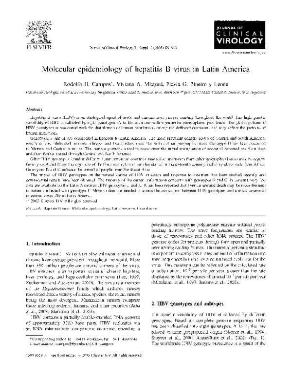 (PDF) Molecular epidemiology of hepatitis B virus in Latin America