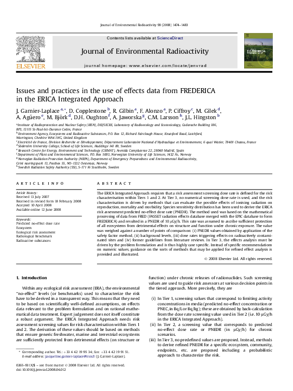 (PDF) Issues and practices in the use of effects data from FREDERICA in ...