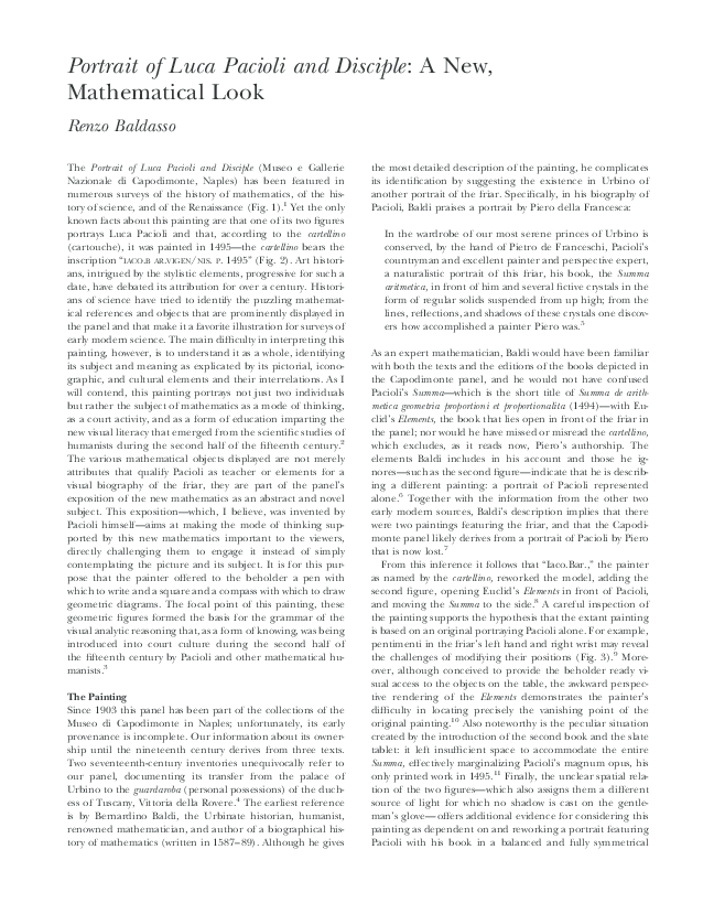 (PDF) Portrait of Luca Pacioli and Disciple: A New, Mathematical Look