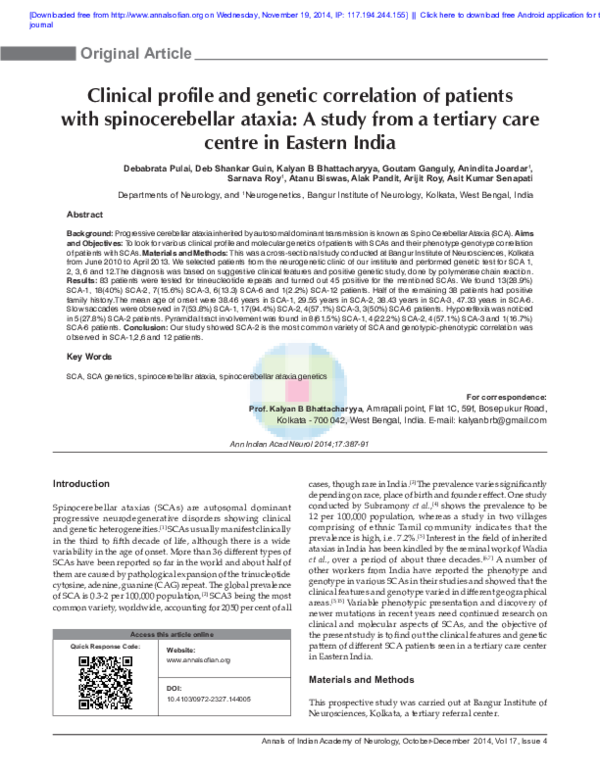 (PDF) Clinical profile and genetic correlation of patients with ...