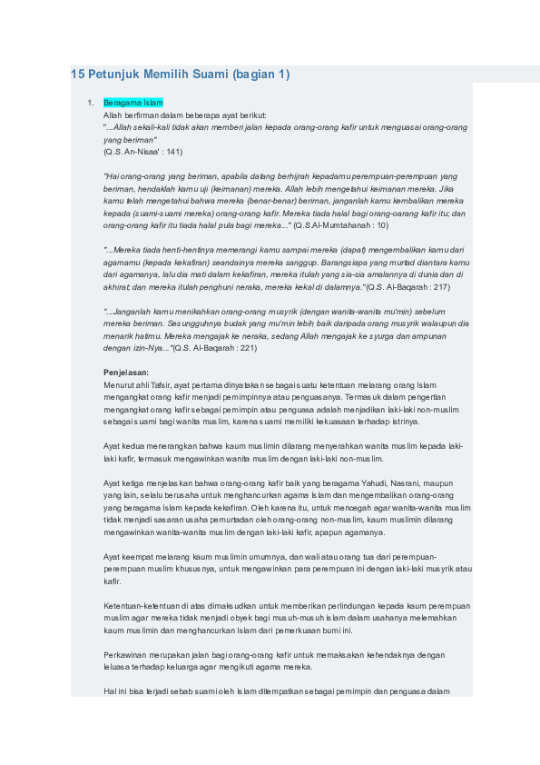 Doc 15 Petunjuk Memilih Suami Putra Dewangga Academia Edu
