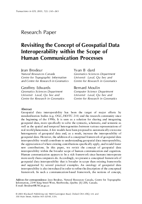(PDF) Revisiting the Concept of Geospatial Data Interoperability within ...