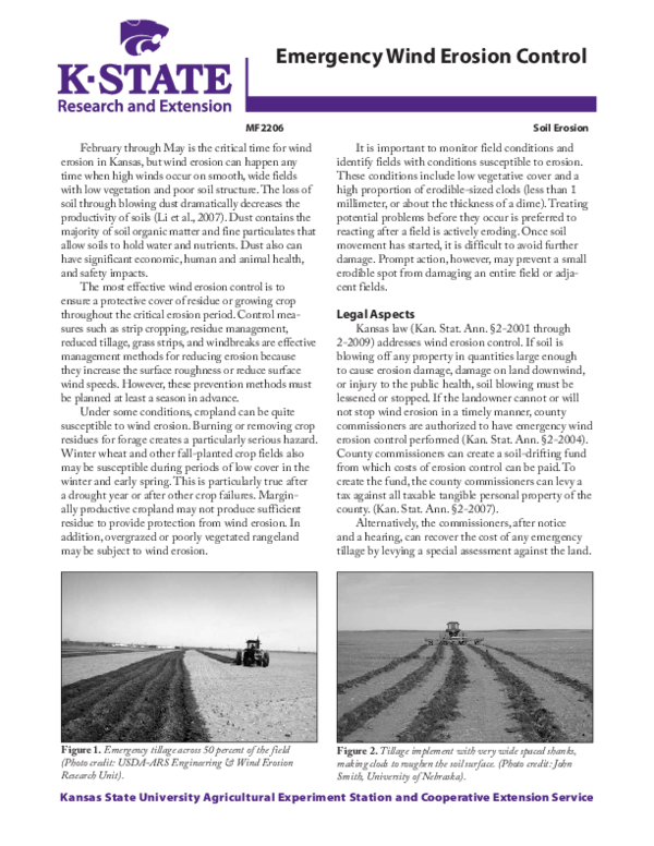 (PDF) Emergency Wind Erosion Control