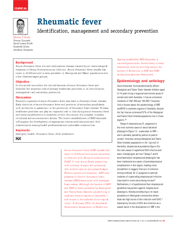 Is rheumatic fever genetic picture