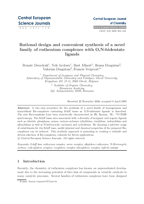 (PDF) Rational design and convenient synthesis of a novel family of ...