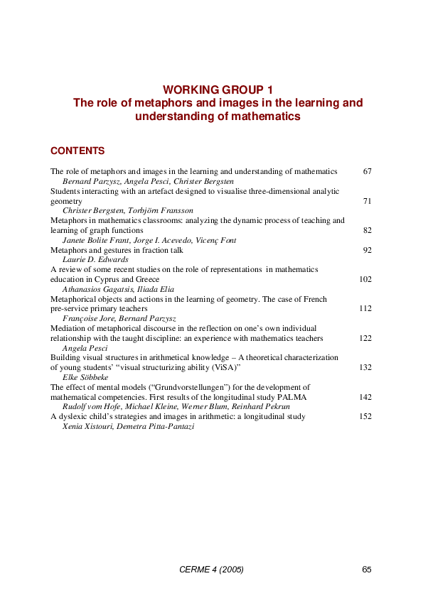 (PDF) Metaphors in mathematics classrooms: analyzing the dynamic ...