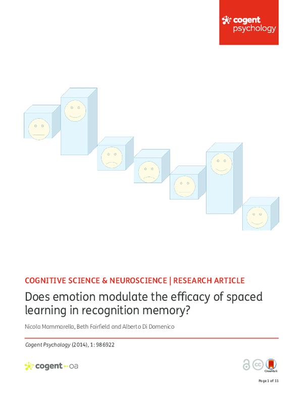 (PDF) Does emotion modulate the efficacy of spaced learning in ...