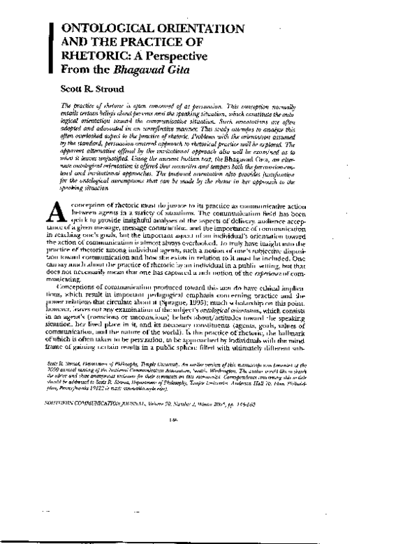 (PDF) Ontological orientation and the practice of rhetoric: A ...
