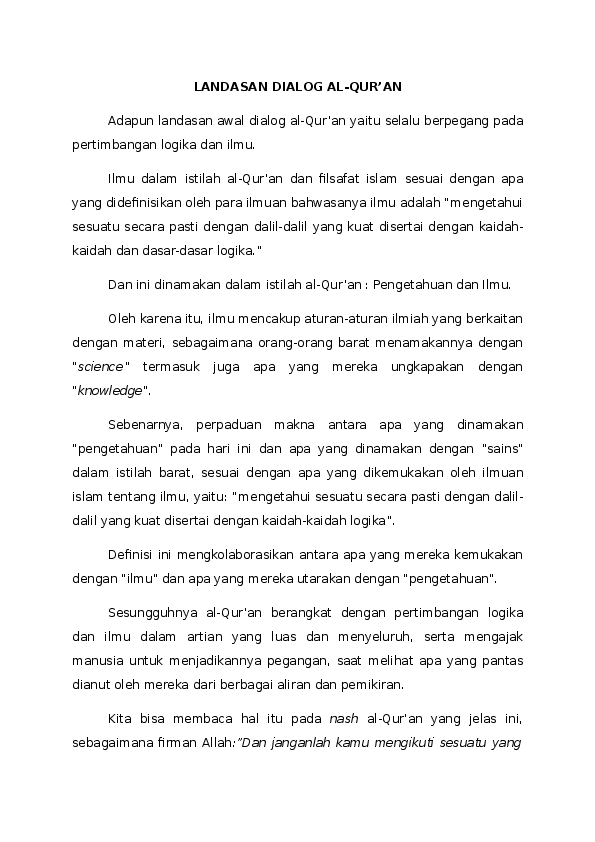 Doc Metode Dialog Dalam Al Quran Abdul Basit Academia Edu