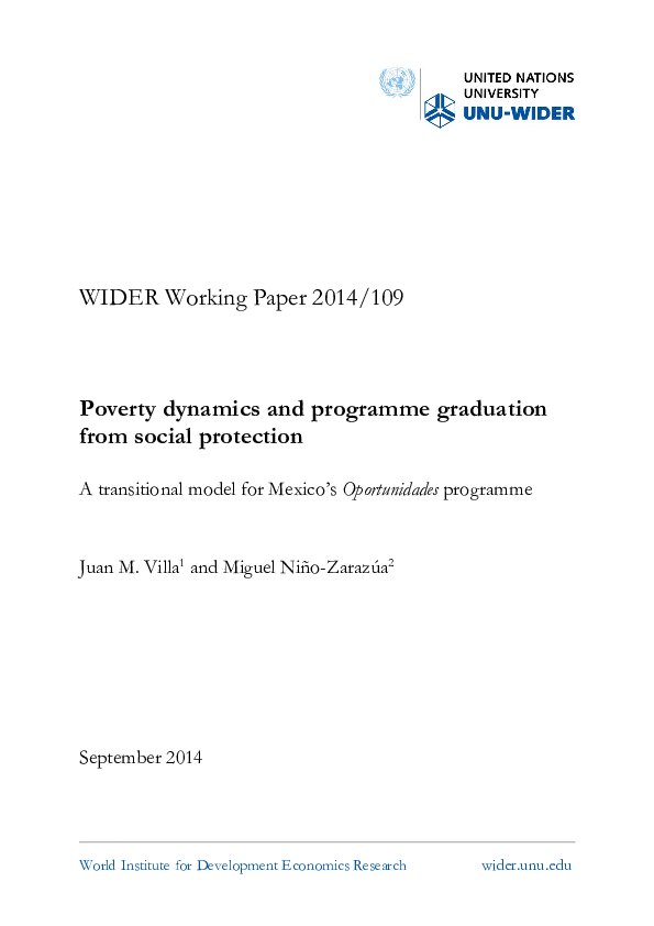 (PDF) Poverty Dynamics and Programme Graduation from Social Protection ...