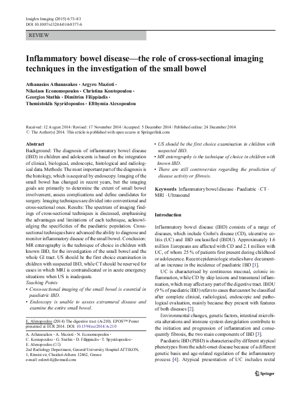 (PDF) Inflammatory bowel disease—the role of cross-sectional imaging ...