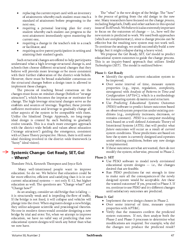 (PDF) The Process of Systemic Change