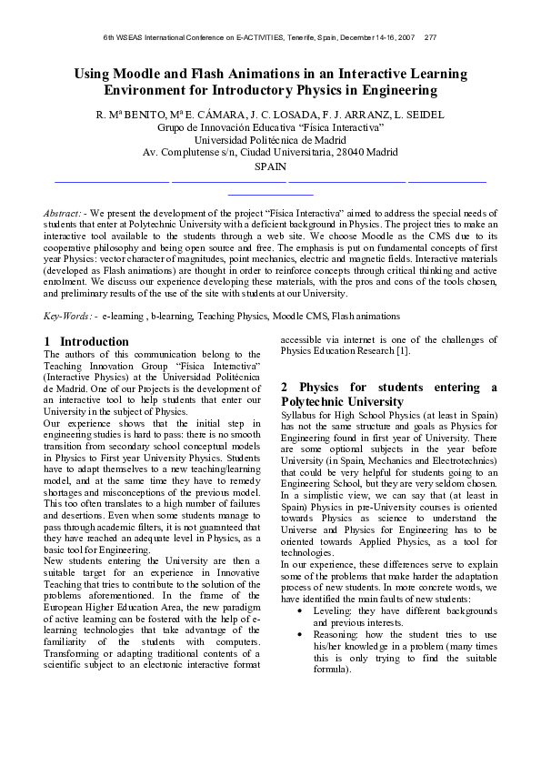 (PDF) Using Moodle and Flash Animations in an Interactive Learning ...