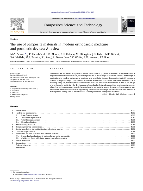 (PDF) The use of composite materials in modern orthopaedic medicine and ...