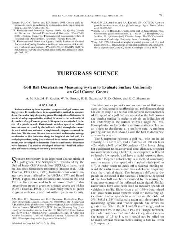 (PDF) Golf Ball Deceleration Measuring System to Evaluate Surface