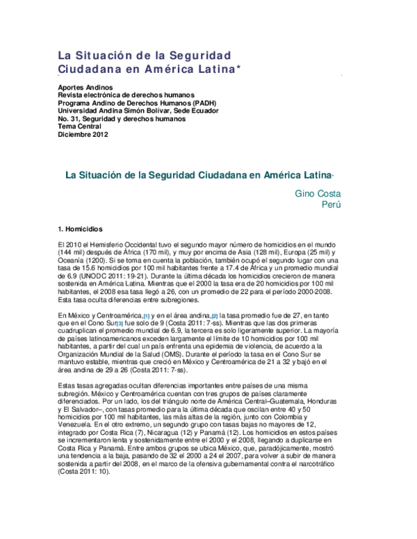 (PDF) SITUACION DE LA SEGURIDAD CIUDADANA EN AMERICA LATINA