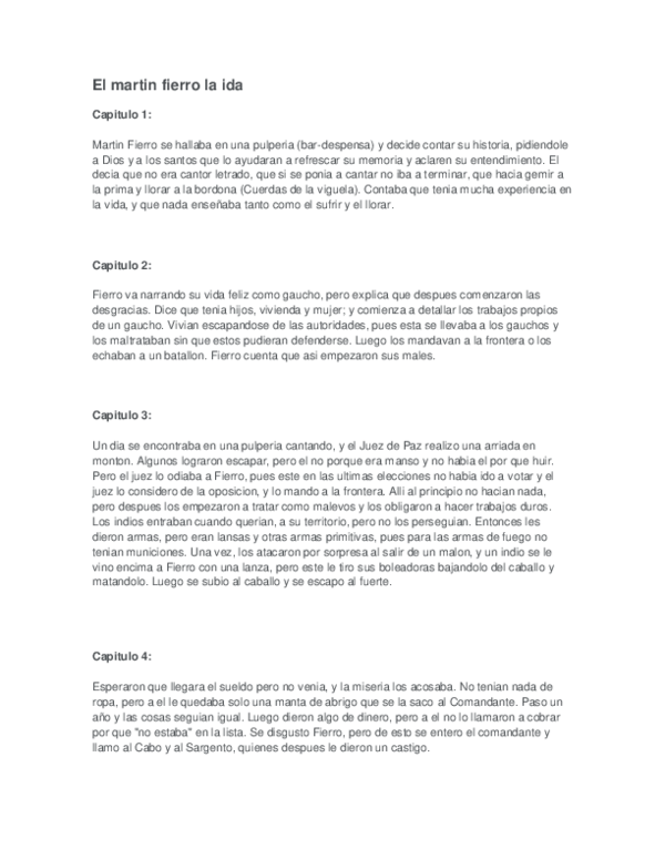 Pdf El Martin Fierro La Ida