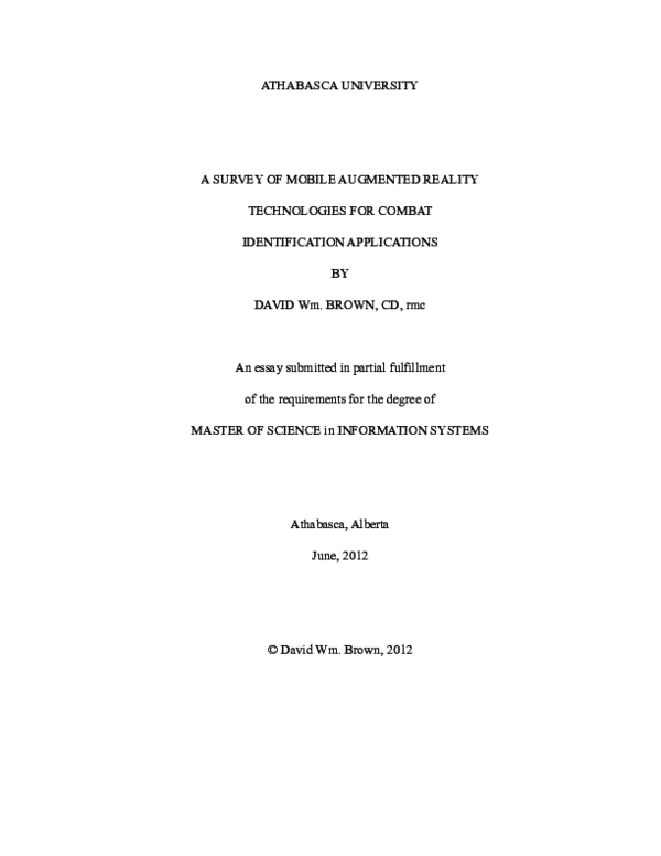 (PDF) A Survey of Mobile Augmented Reality technologies for Combat ...